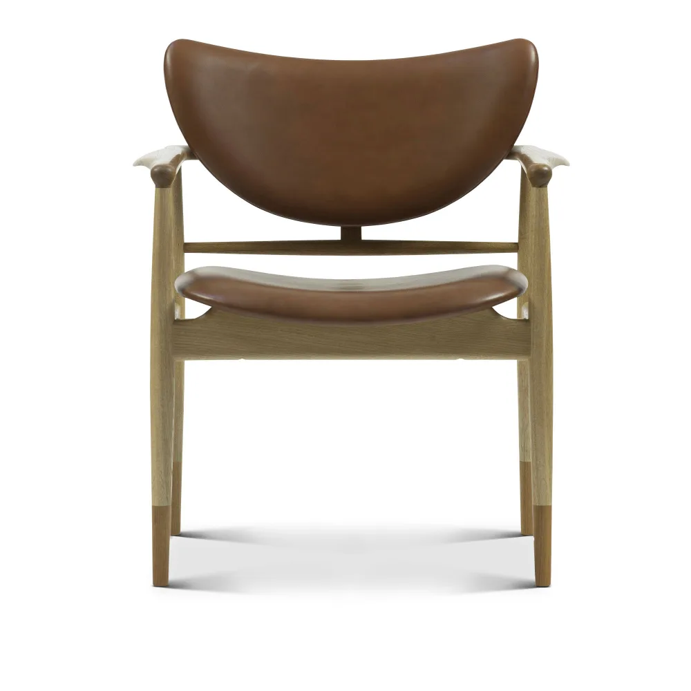 House of Finn Juhl - 48 Chair, Walnut/Oak, Leather Group 4, Elegance Walnut 20195 - Matstolar - Finn Juhl - Brun - Läder/Trä