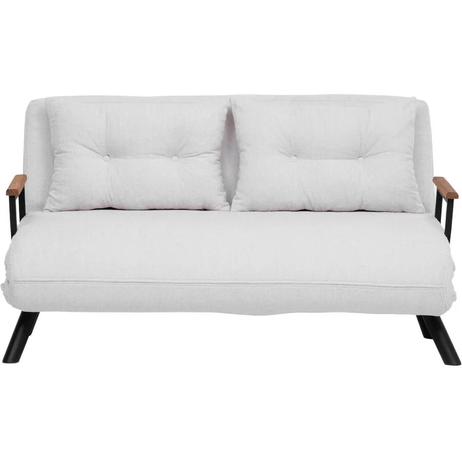 Bettsofa Foldbar Weiss Stoff 133 cm 50 cm