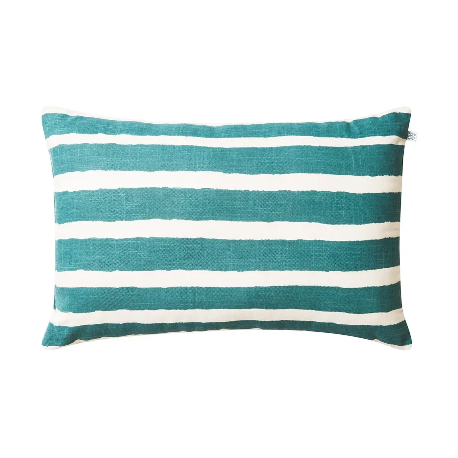 Chhatwal & Jonsson Block Stripe Outdoor-Kissen 40x60 cm Heaven blue-off white