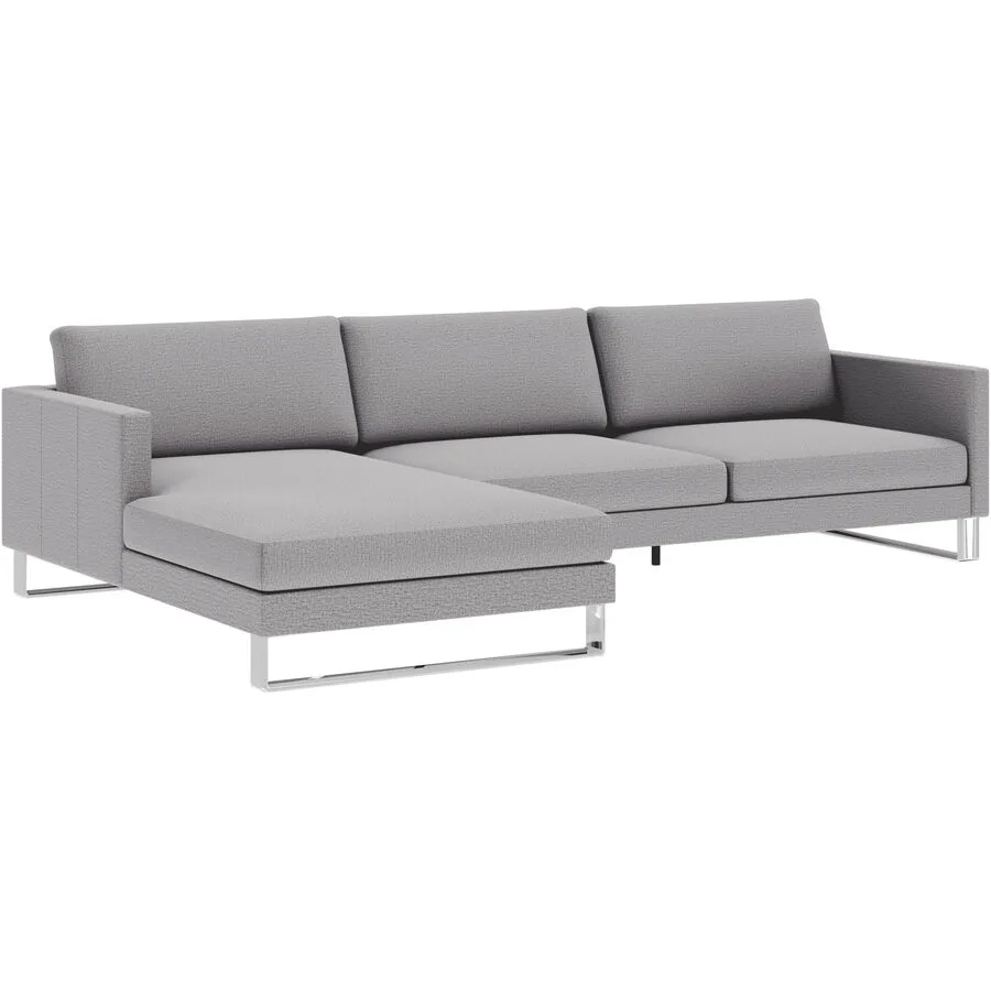 Ecksofa Domino Links Stoff grau/beige B 286 T 181 cm - Möbel Konfigurator: Traummöbel individuell zusammenstellen