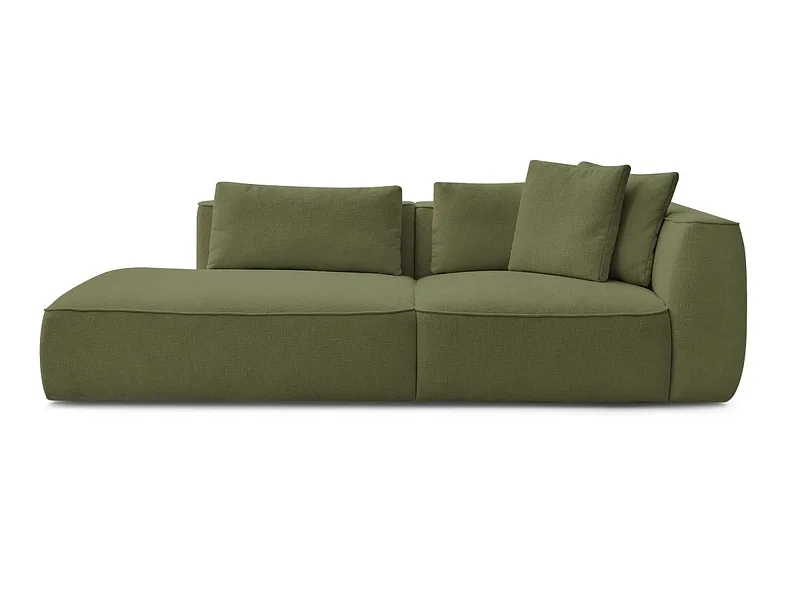3er Sofa BOBOCHIC LEOPOLD Stoff mit Textur dunkelgrün