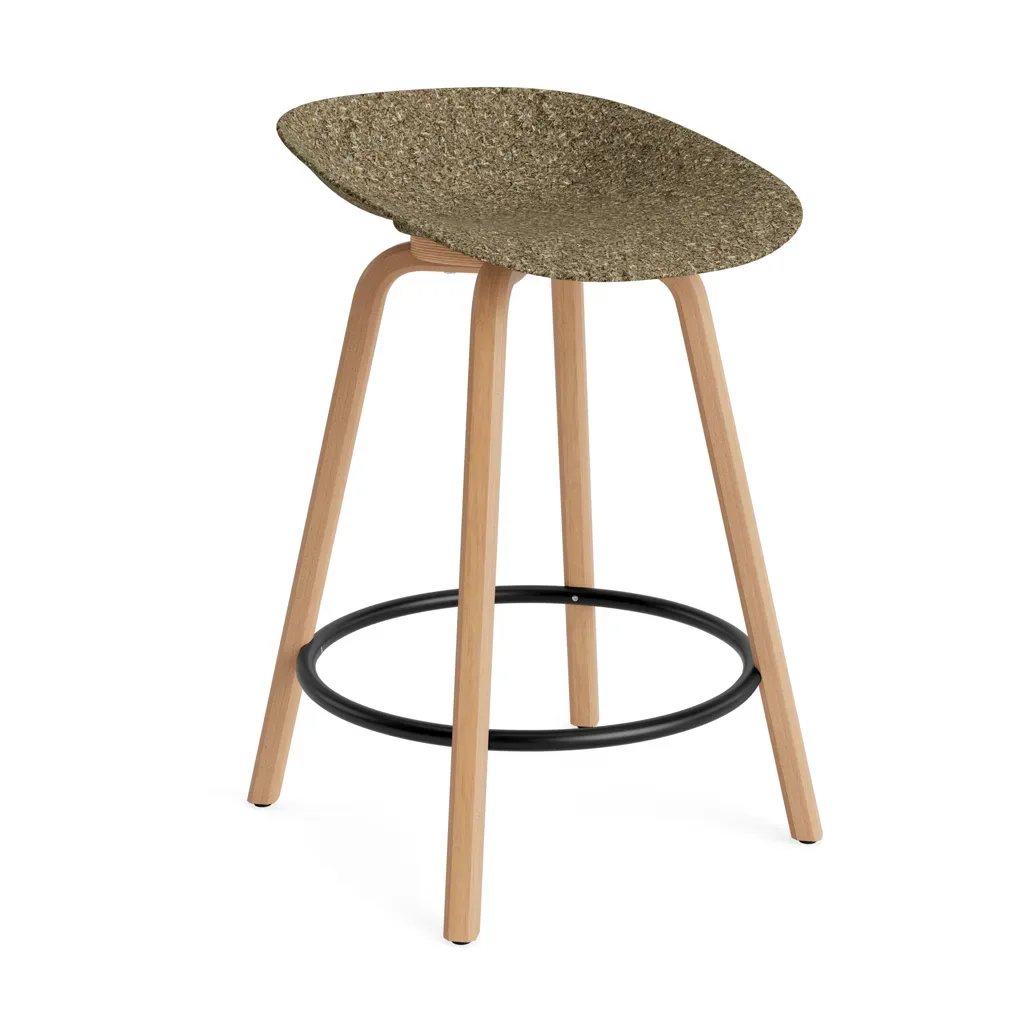 Normann Copenhagen Mat Barstool Barhocker 65 cm Seaweed-beech-black steel