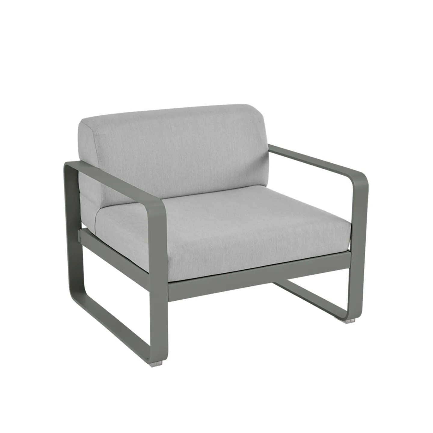 Fermob - Bellevie Armchair Flannel Grey Cushions, Rosemary - Fåtöljer utomhus - Pagnon & Pelhaître - Grön - Metall/Plast