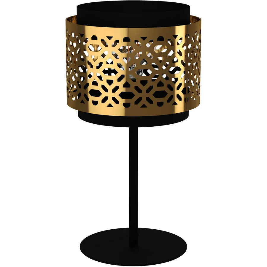 Eglo Tischlampe Sandbach Schwarz Stahl 45 cm - Farbe: Schwarz/Messing