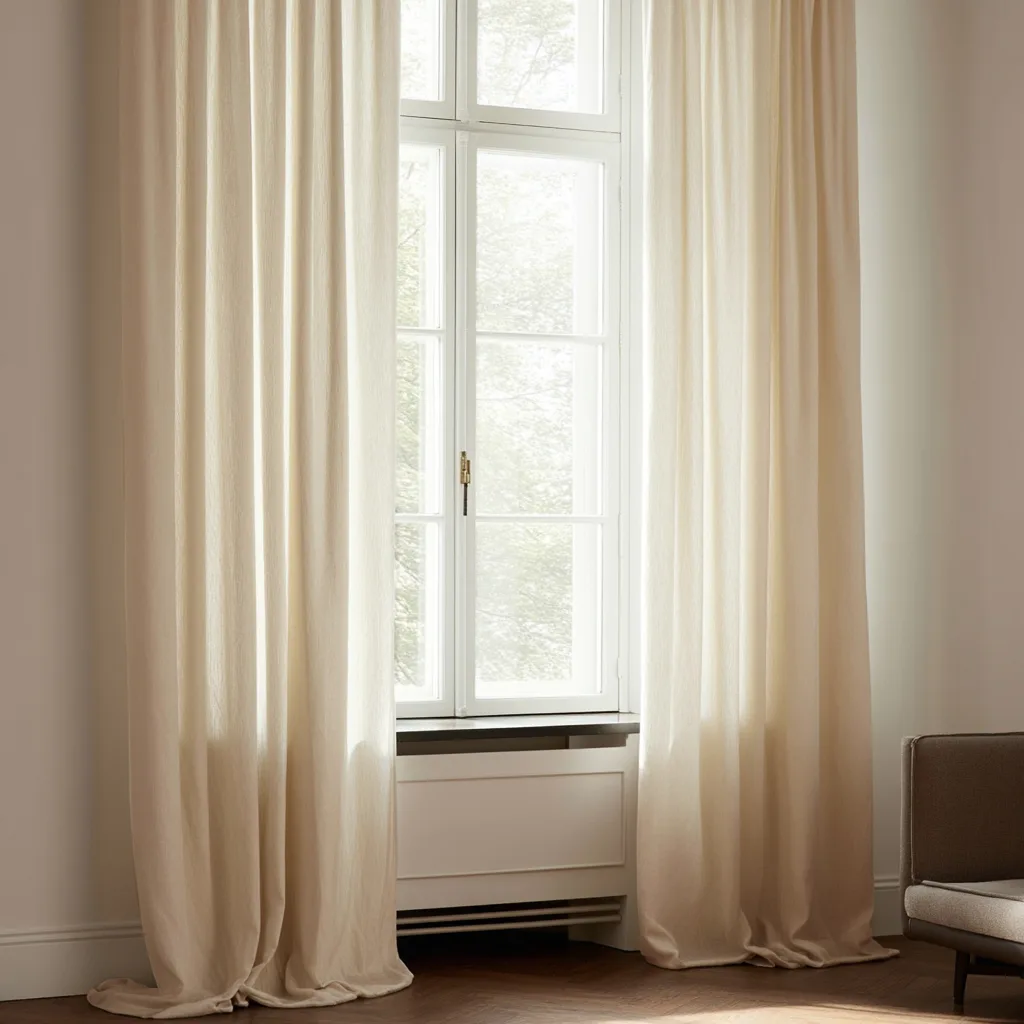 Gardiner - Gardin i linimitasjon Andrada (brun) (Størrelse: 140 x 300 cm)