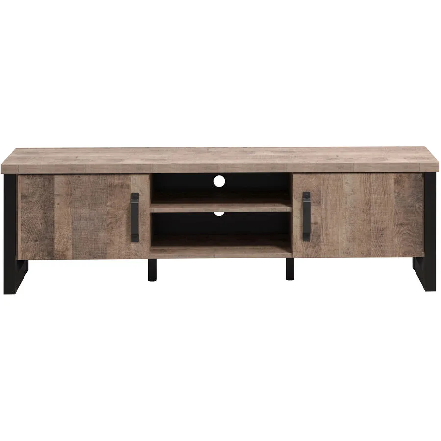 TV-Möbel Trey eiche dunkel/schwarz Holzwerkstoff/MDF/Kunststoff B 166 cm