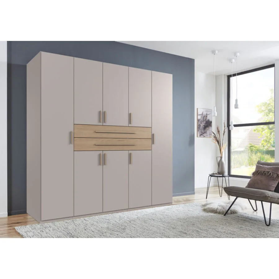 Kleiderschrank Stride Kaschmir, Abs. Dorena-Eiche-Nachbildung - Griffe Dorena-oak-NB Mischholz B 225 cm