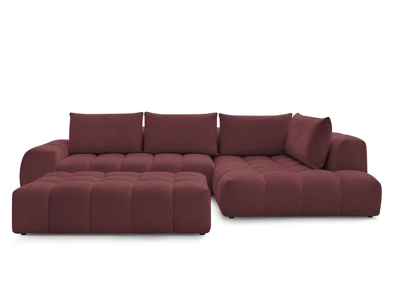 Ecksofa mit Hocker BOBOCHIC EVEREST Stoff chiniert rot