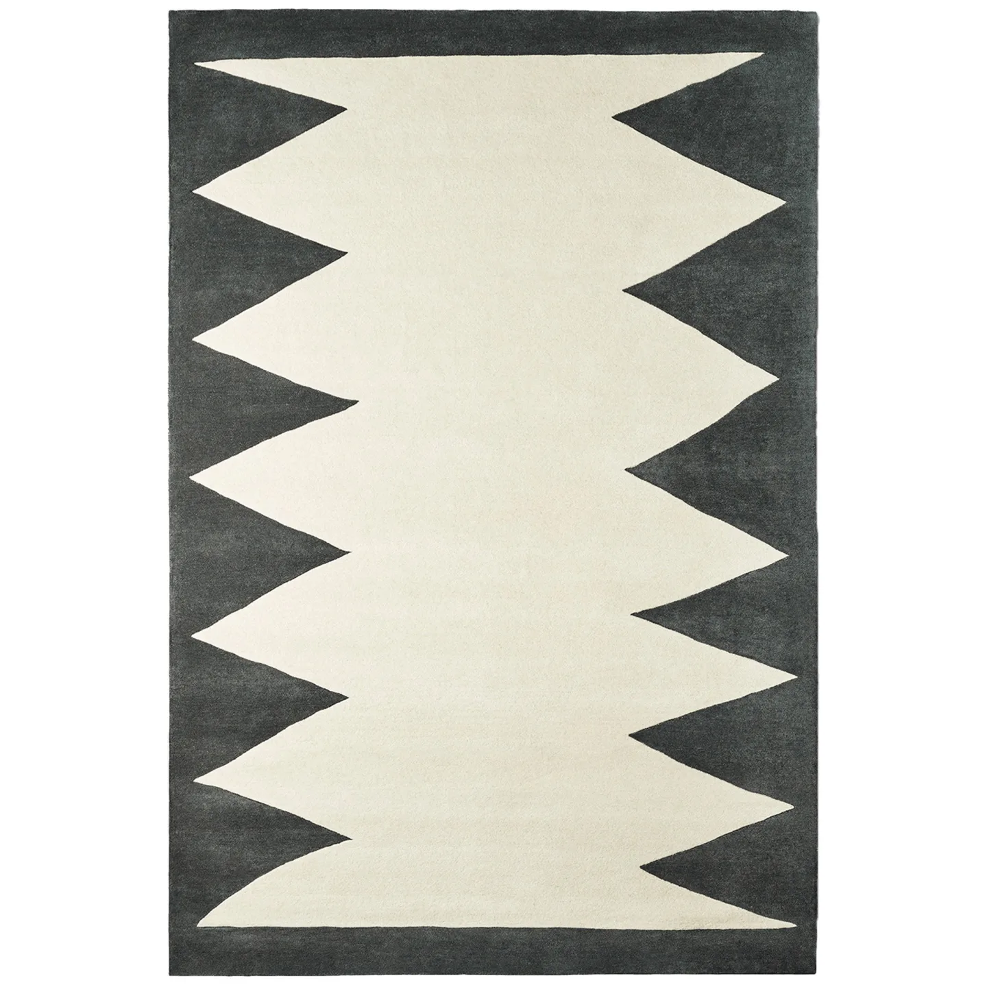 Dusty Deco - Zig Zag Rug 200x300 100% Ull - Ullmattor - Edin & Lina Kjellvertz - Svart,Vit