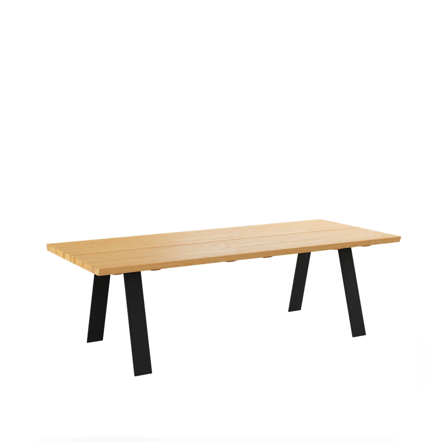Naver Collection - GM 3200 Plank Bord, 180 x 100 cm, Skiva i Oljad valnöt, Utan tilläggsskiva, Underrede i svart pulverlackerat stål - Matbord - Nissen & Gehl