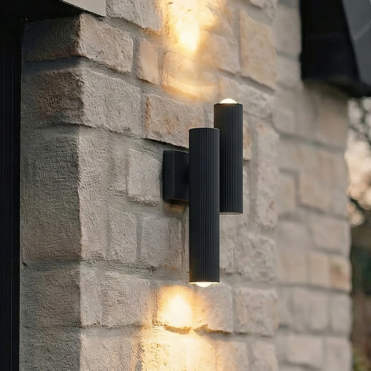 Torvian LED-utomhusvägglampa, 2 lampor, metall, antracit - Lucande - Terrass - Modern - Med flera ljuskällor