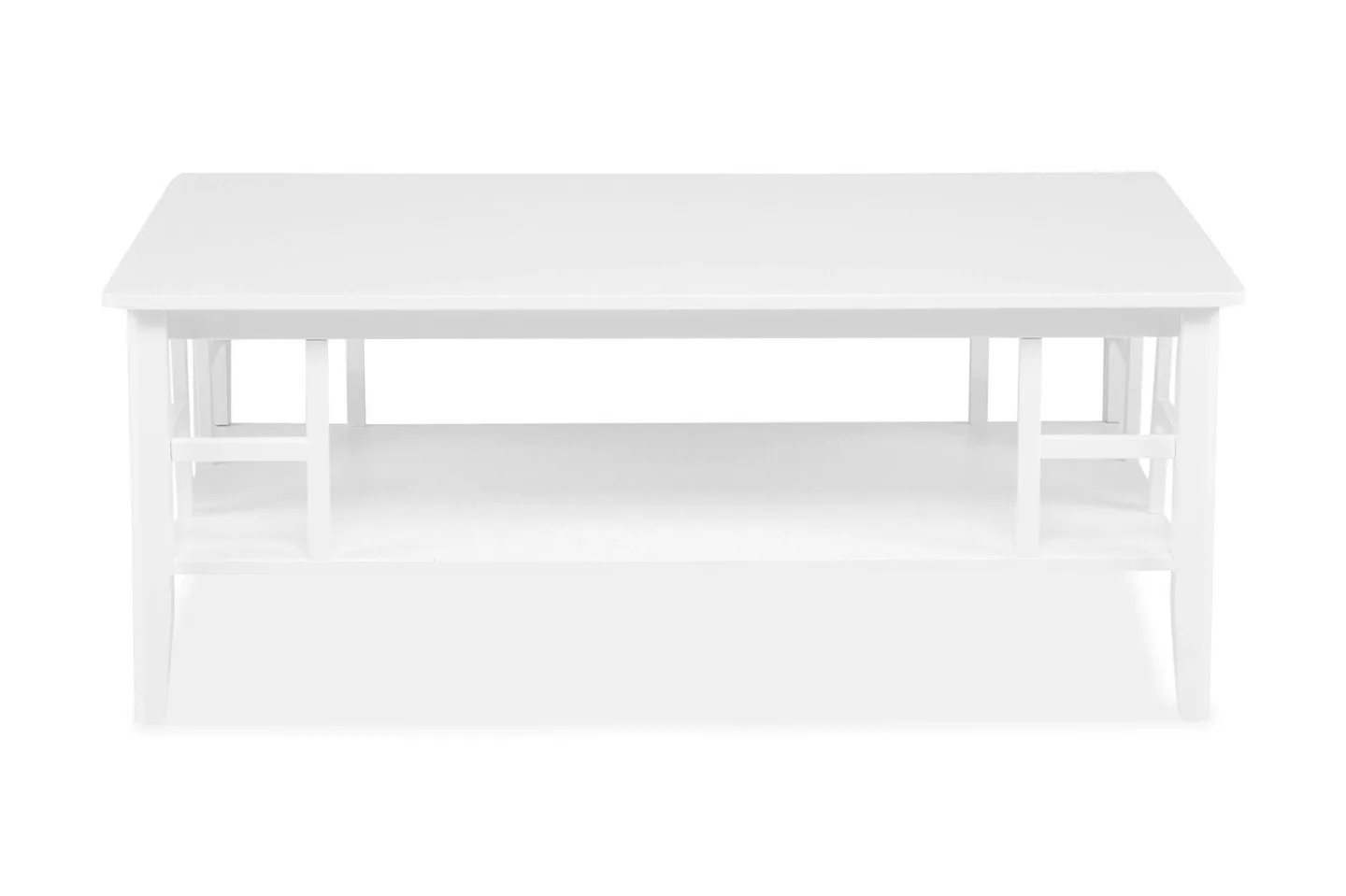 Piteå Soffbord 130 cm med Förvaring Hylla - Vit