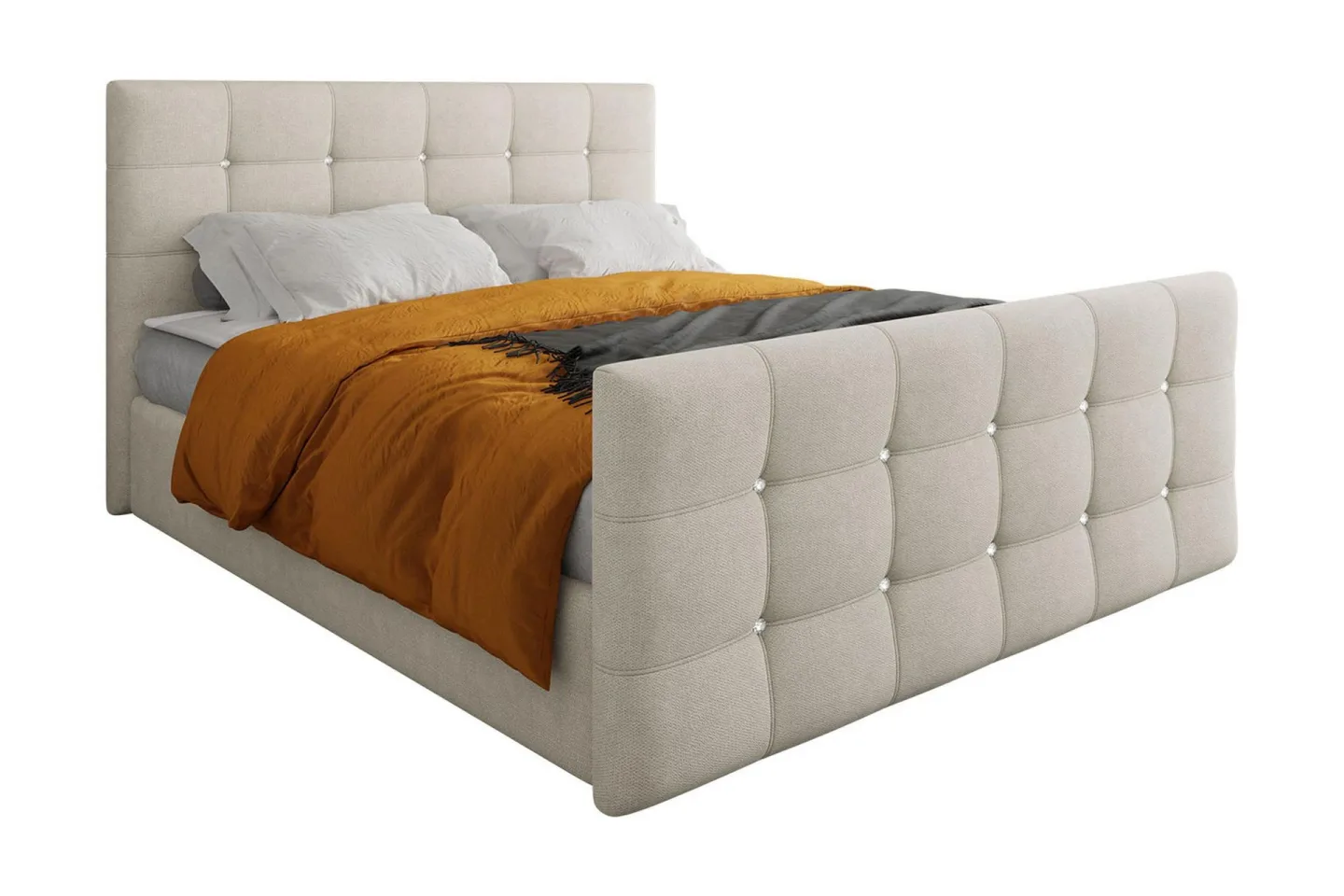 Kleos Kontinentalsäng 140x200cm med Sänggavel Beige Be - Beige