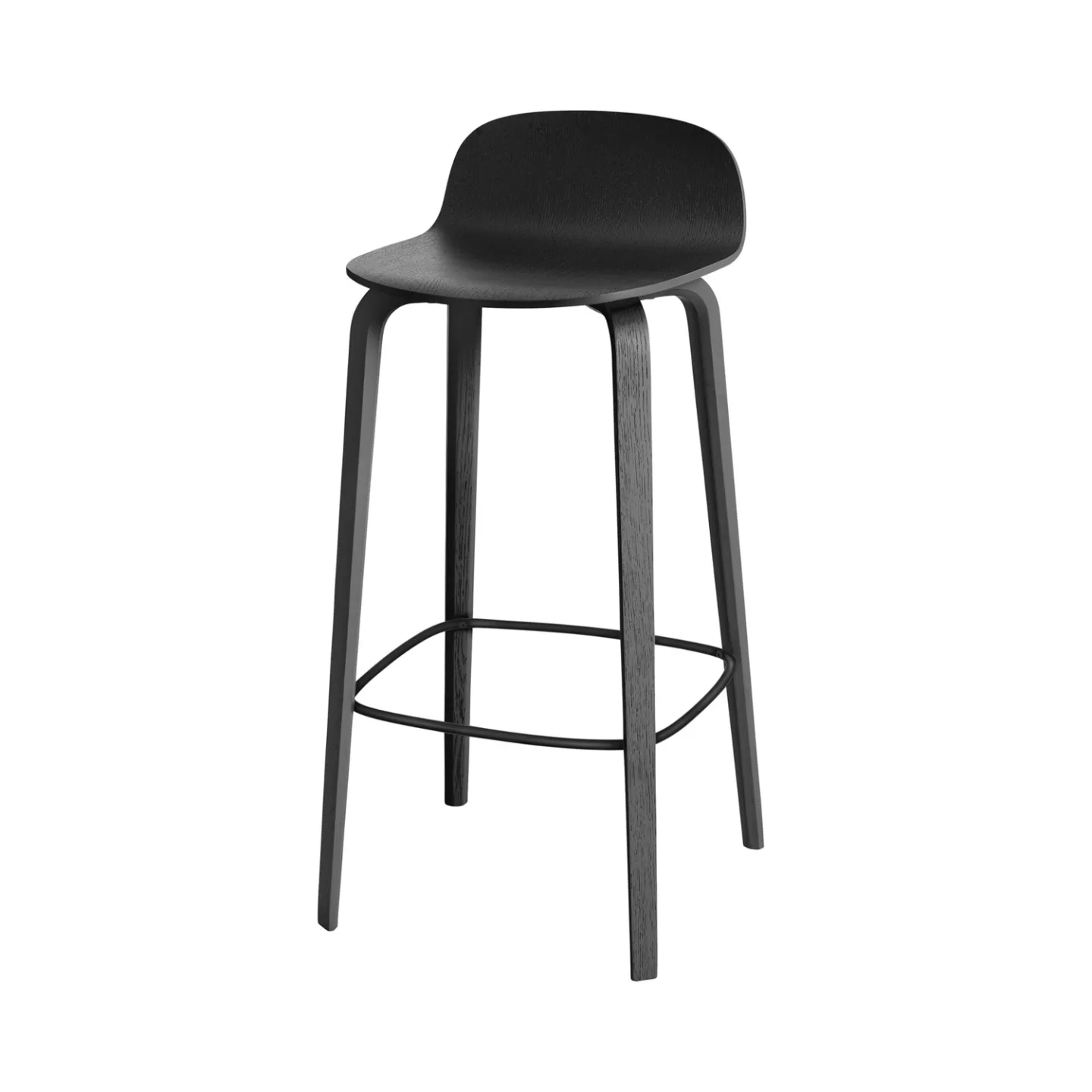Muuto - Visu 75 cm Black - Barstolar - Mika Tolvanen - Svart - Trä