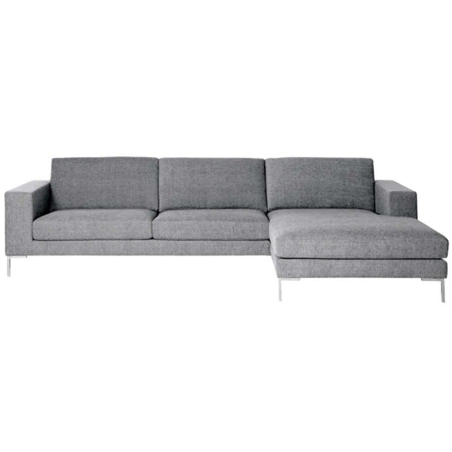 Ecksofa Domino Links Stoff, Holz Grau B 310 T 181 cm - Möbel Konfigurator: Traummöbel individuell zusammenstellen
