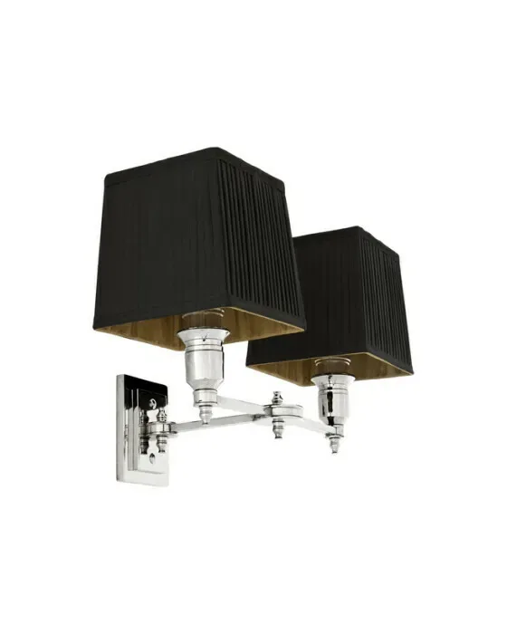 Lexington Wall Lamp Double Nickel/Black