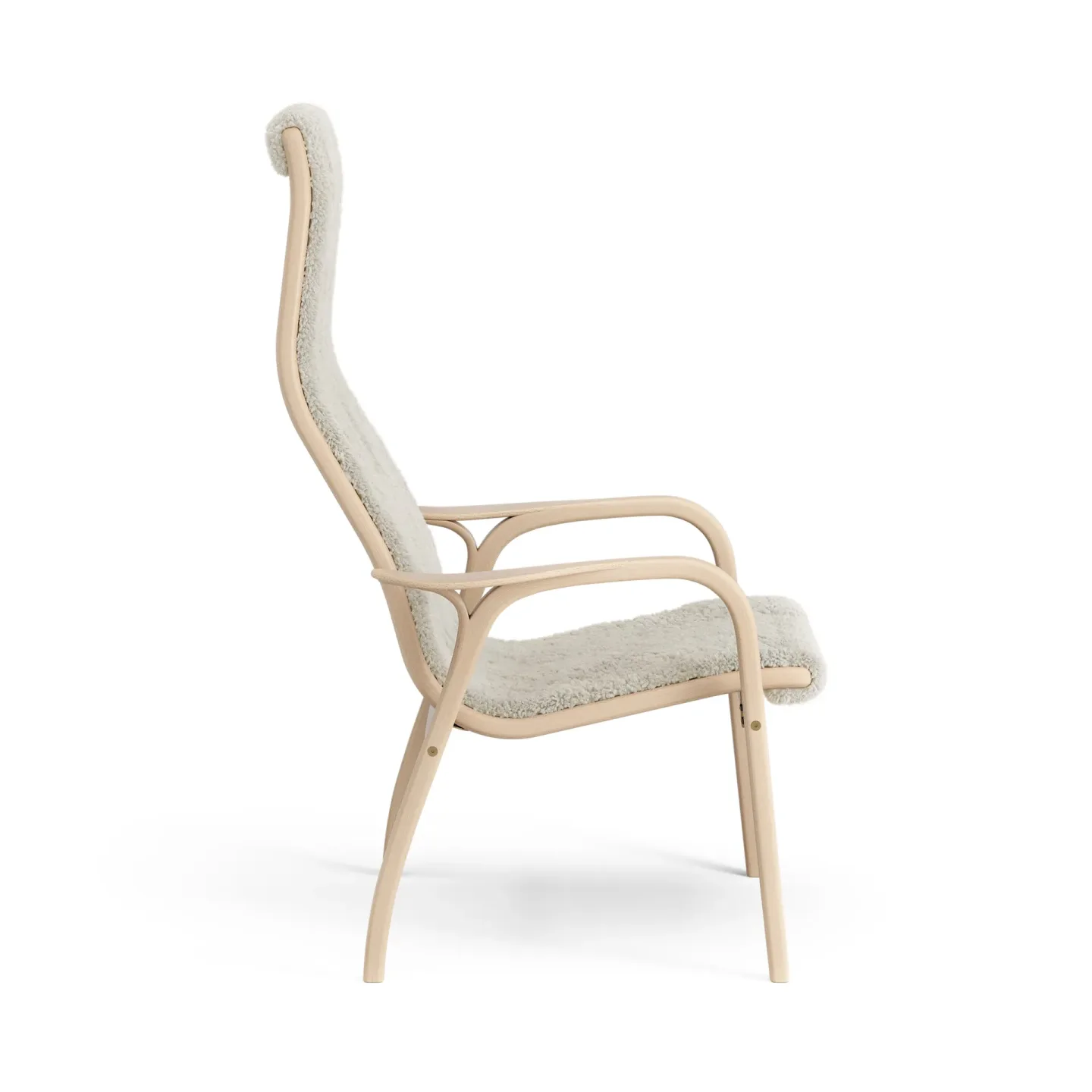 Swedese Lamino Sessel lackierte Buche/Schaffell Moonlight (beige)