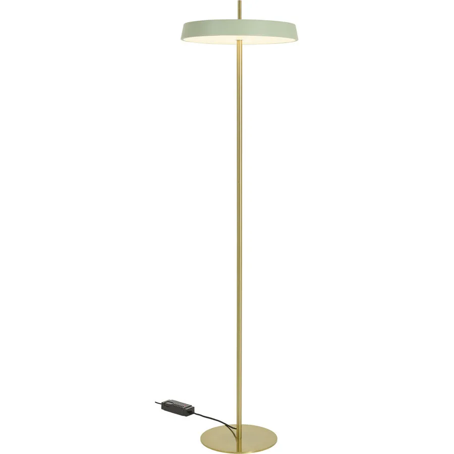 Stehlampe Ellis Grün/Gold Metall 40 cm 155 cm - Farbe: messing/grün - LED - Lichtfarbe: Extra warmweiss