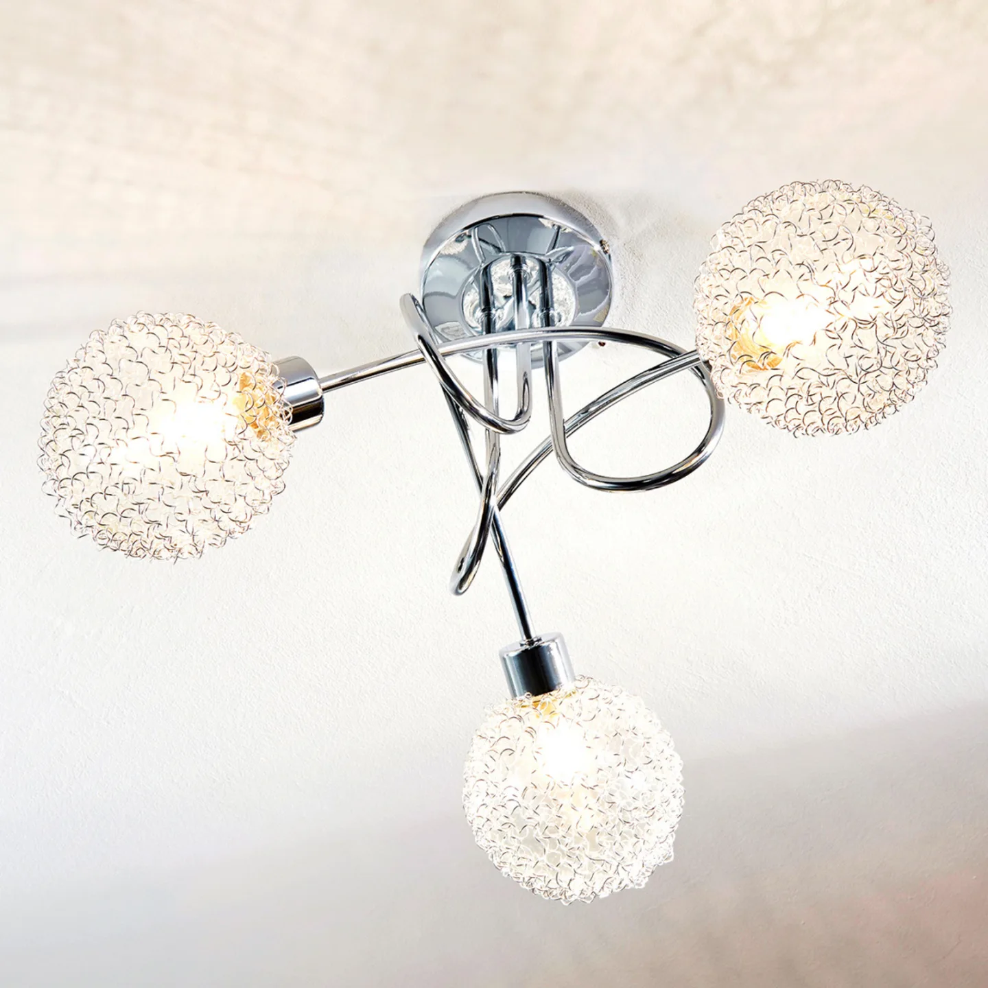 Ticino 3 Loftlampe Round Silver/Chrome - Lindby - Entré - Moderne - Metal - Med flere lyskilder