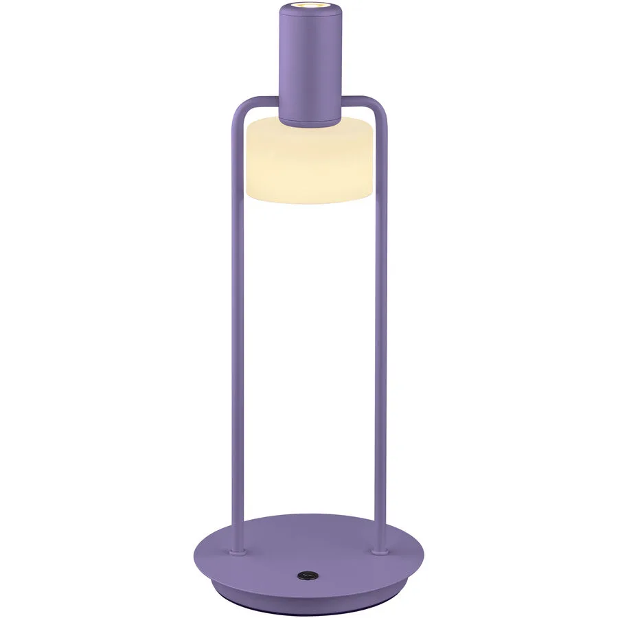 Tischlampe Banji Lila/Weiss Metall/Glas 14.5 cm 37 cm - Farbe: Violett/Weiss - LED - Lichtfarbe: Extra warmweiss - LED Energiesparlampen