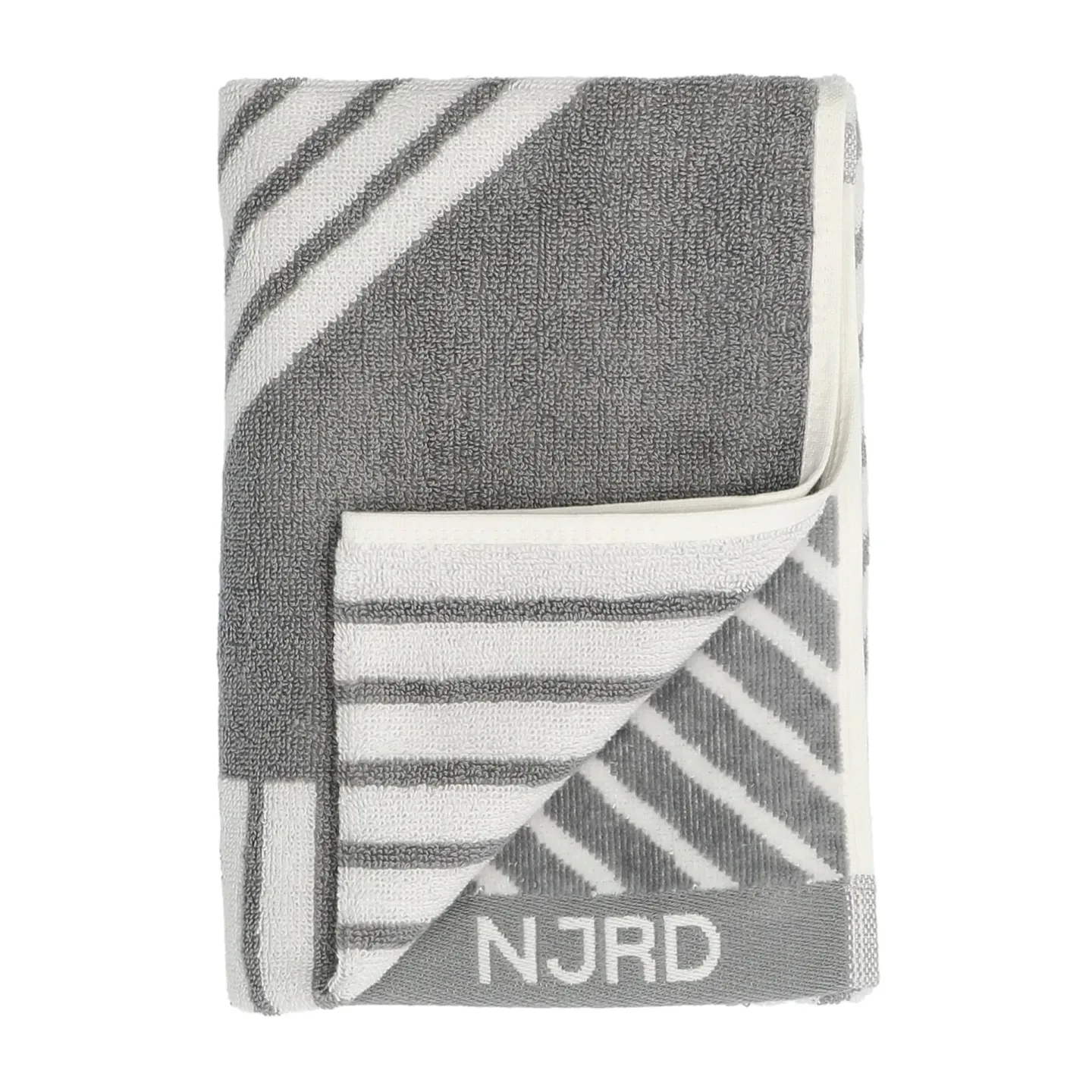 NJRD Stripes handduk 50x70 cm Grå