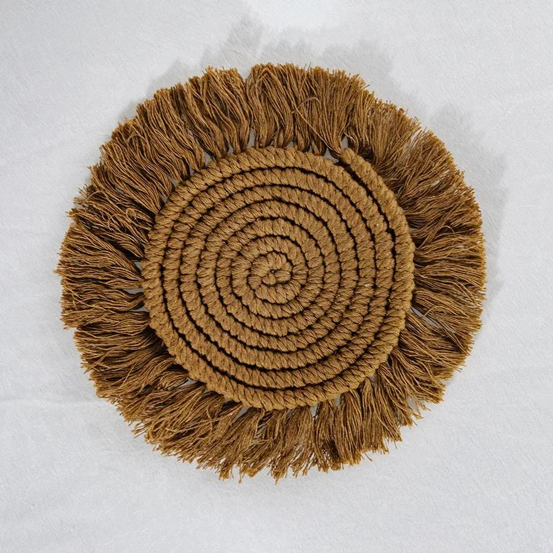 Underlag 4-pakke - Esme (brun) (Størrelse: Rund 16 cm)