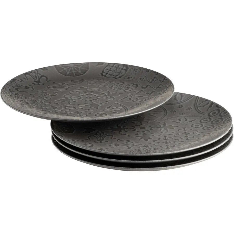 MÄSER Teller-Set Trad. Tiles Schwarz Steinzeug