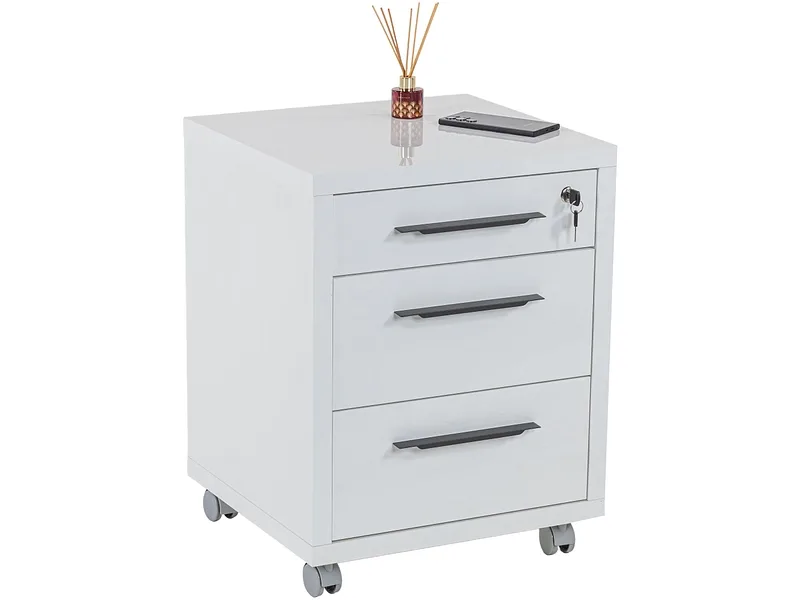 Schubladenelement RIVA 3 Schubladen weiss glänzend