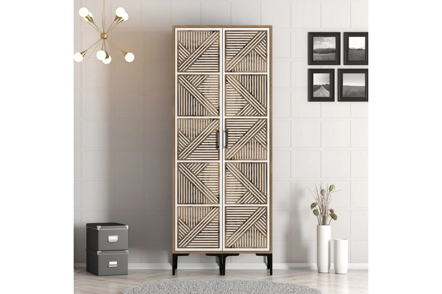 Kumsal Garderob 80 cm - Brun/Vit