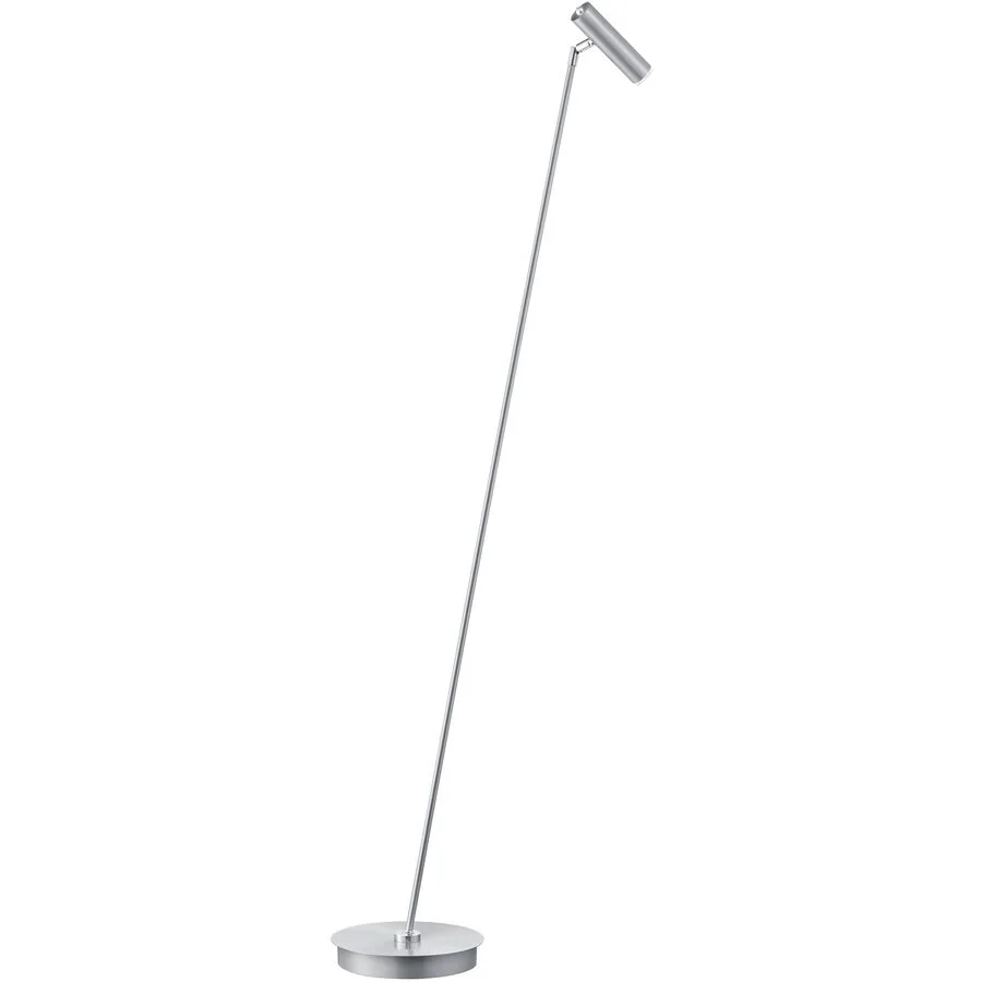 Leselampe Tom Silber Metall 140 cm - Farbe: chrom - LED - Lichtfarbe: Extra warmweiss - Material: Nickel matt/Chrom abgesetzt - Leselampe- LED
