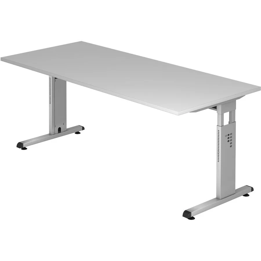 Schreibtisch Office grau 2 mm ABS-Kante B 180 T 80 cm