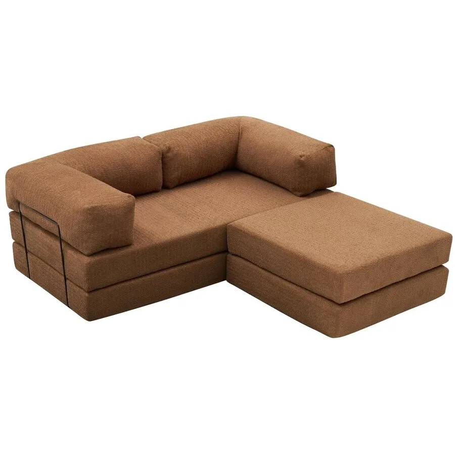 Bettsofa Foldbar Braun Fabric: 100% CHENILLE B 190 T 95 cm
