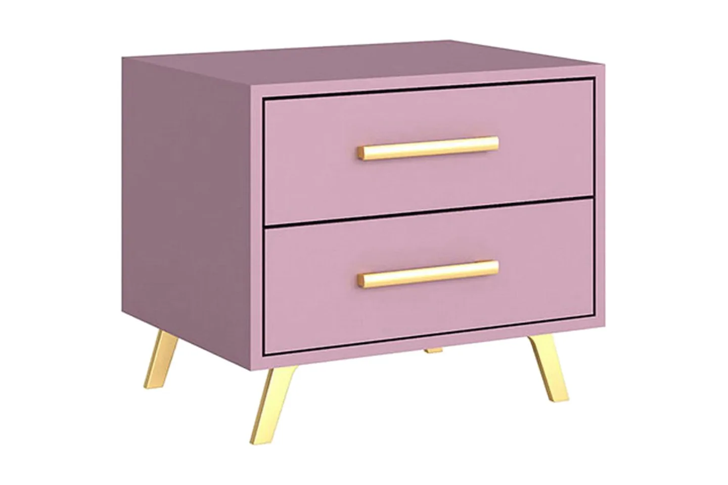 Escaldes Sängbord 54 cm - Matt Lila/Guld