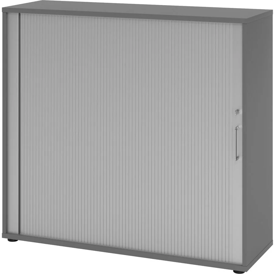 Aktenschrank Office Silber, Graphit Holzwerkstoff, Kunststoff B 120 H 110 cm
