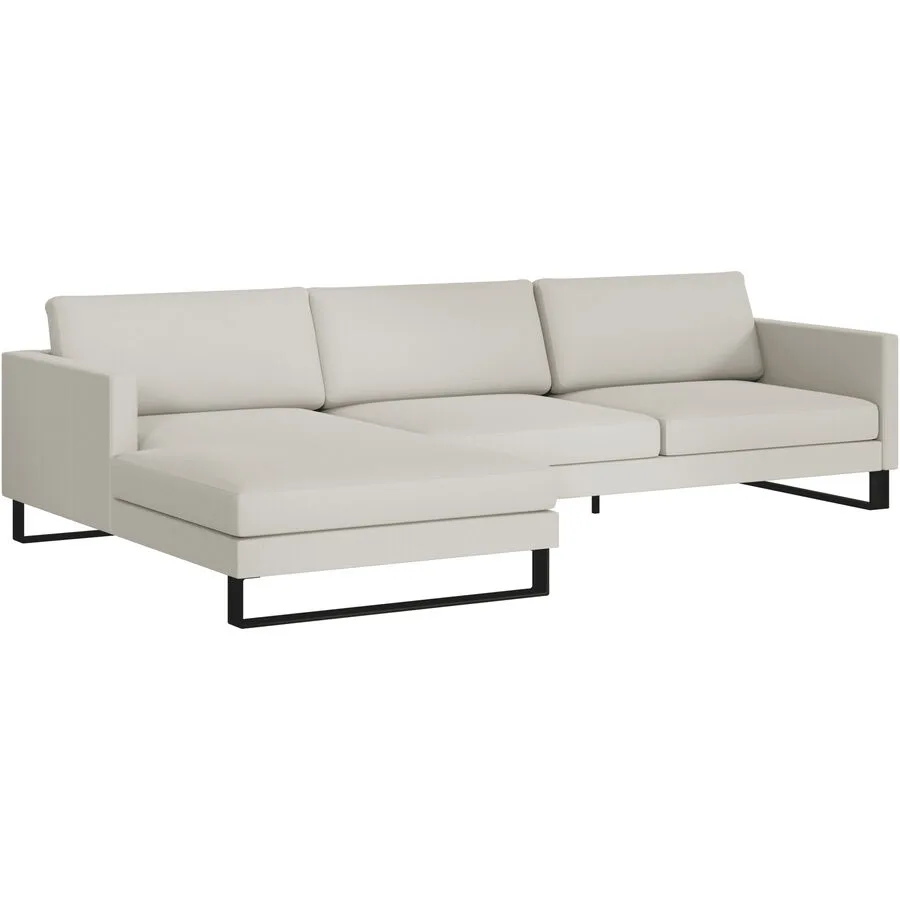 Ecksofa Domino Beige Stoff 286 cm 181 cm - Möbel Konfigurator: Traummöbel individuell zusammenstellen