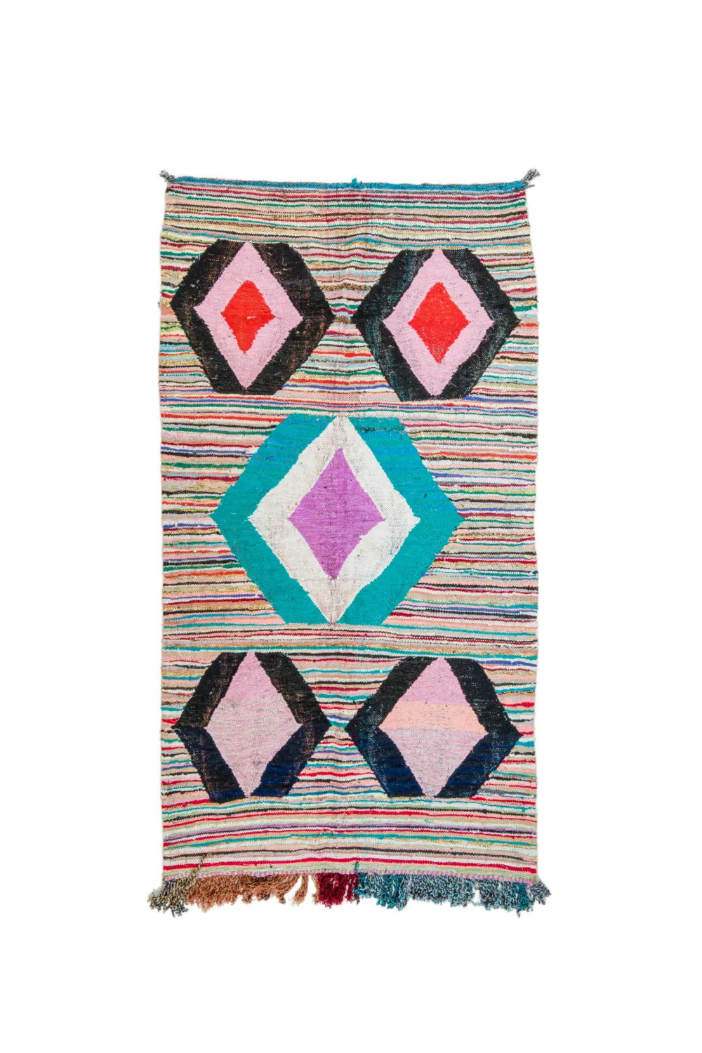 Marokkansk Boucherouite-teppe 140 x 255 cm (Størrelse: 140 x 255 cm)