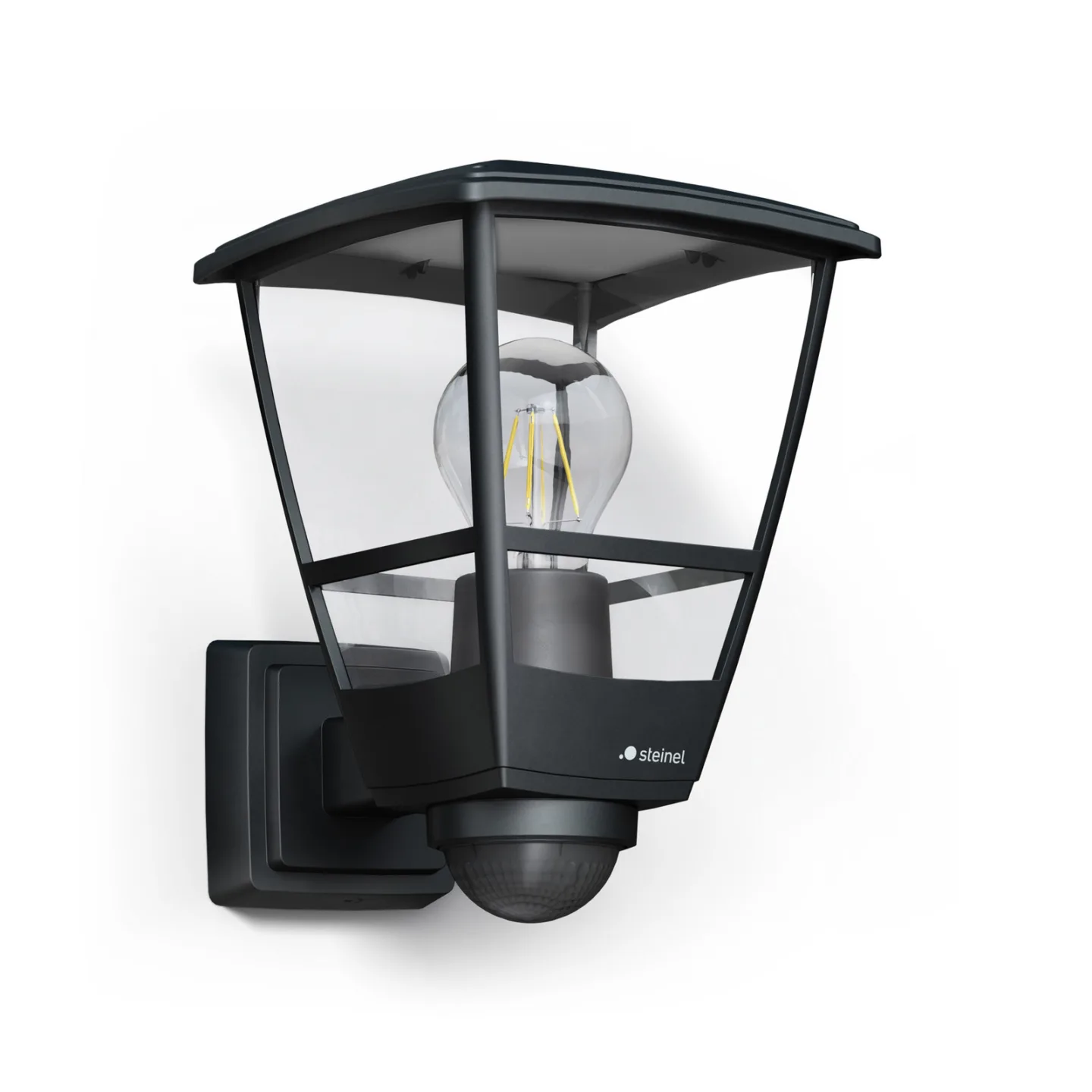 L 10 S Sensor-Außenwandleuchte, schwarz, E27, IP44 - STEINEL - Kunststoff - Einflammig