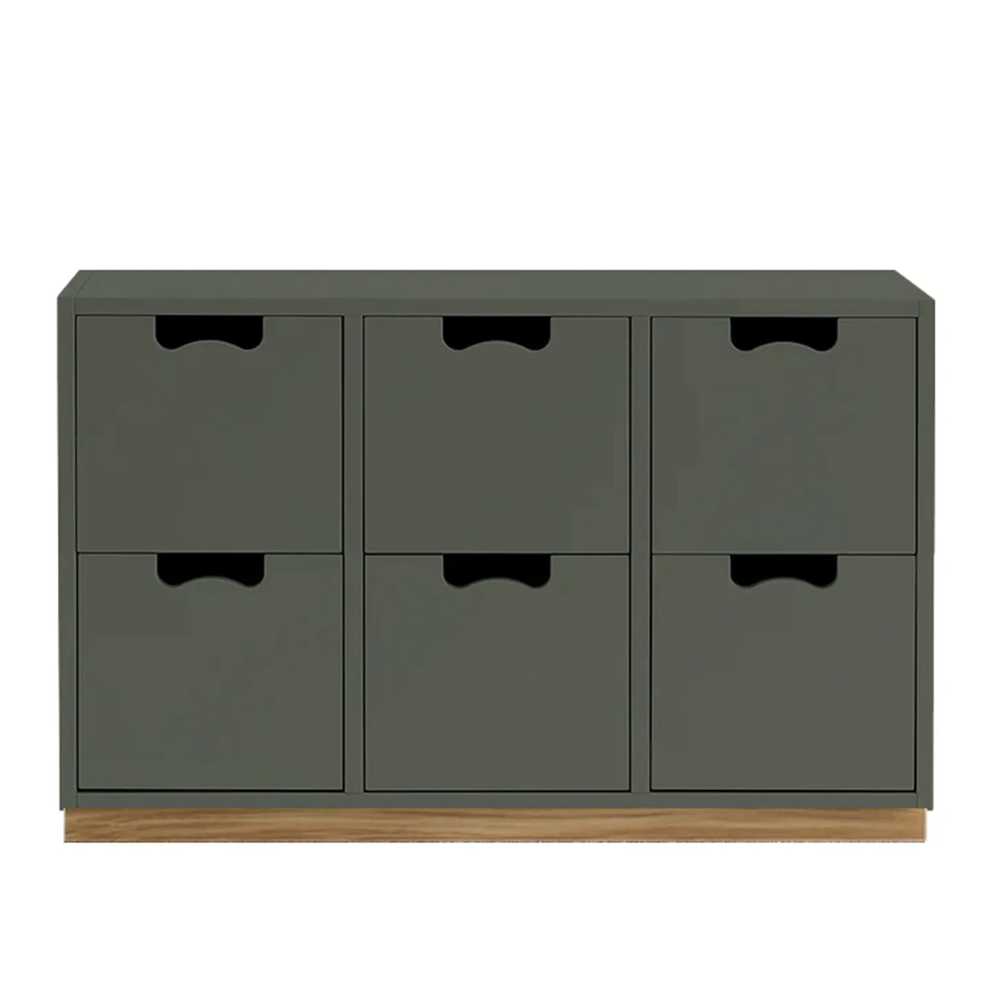 Asplund - Snow Drawer B2 - Green Khaki, Ek Sockel - Byråer - Thomas Sandell & Jonas Bohlin - Grön - Trä