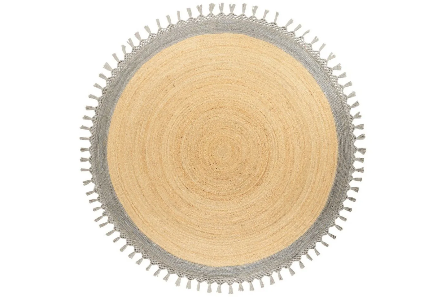Plattvävd Marts - Beige, grå, 200x200 cm