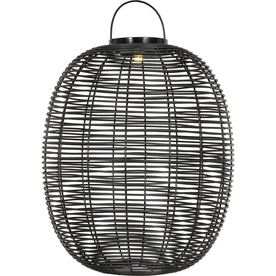 Solarlampe Alcoa Schwarz Kunststoff 56 cm 47 cm - Material: Kunstrattan - LED - Lichtfarbe: Warmweiss - LED Energiesparlampen