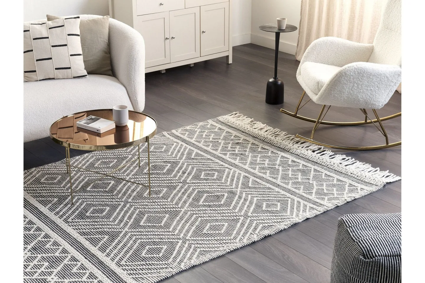 Savuca Ullmatta 160x230 cm - Svart/Vit