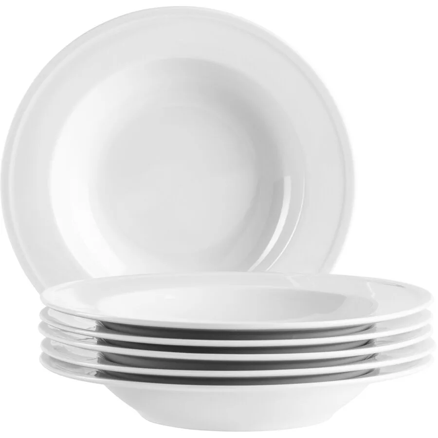 MÄSER Suppenteller-Set 6-tlg. Arlona Weiss Porzellan