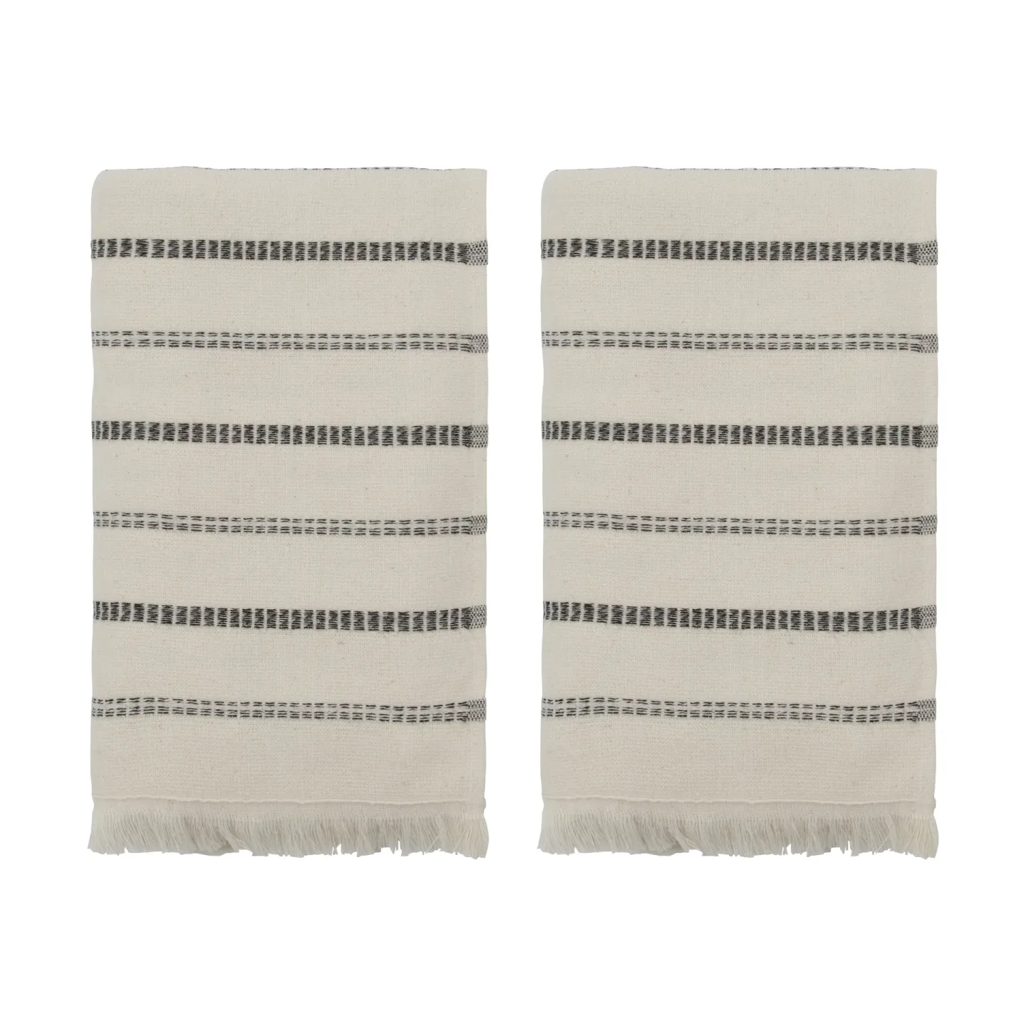 Meraki True Handtuch 2-teilig Off-White-Schwarz, 50x100 cm