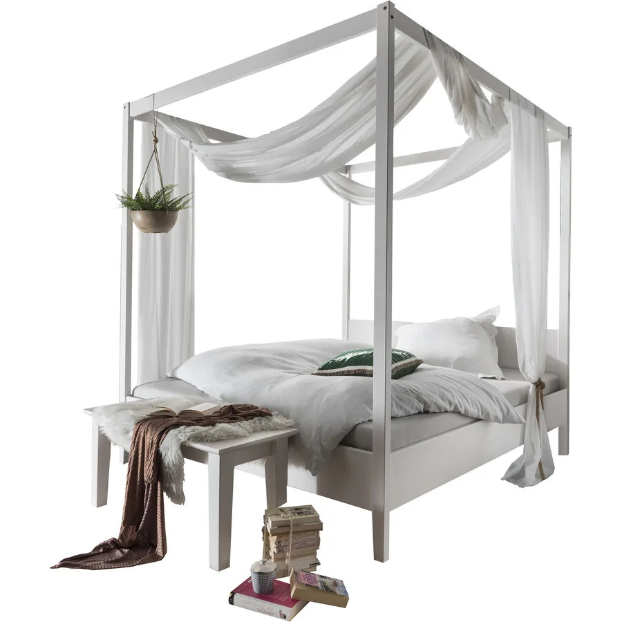 Himmelbett Ciello weiss Kiefer 140 x 200 cm