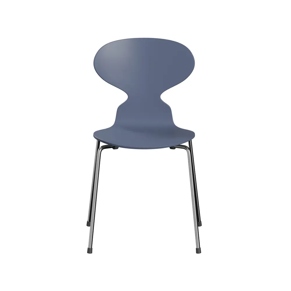 Fritz Hansen Myran 3101 stol dusk blue, lackad, kromat stålstativ