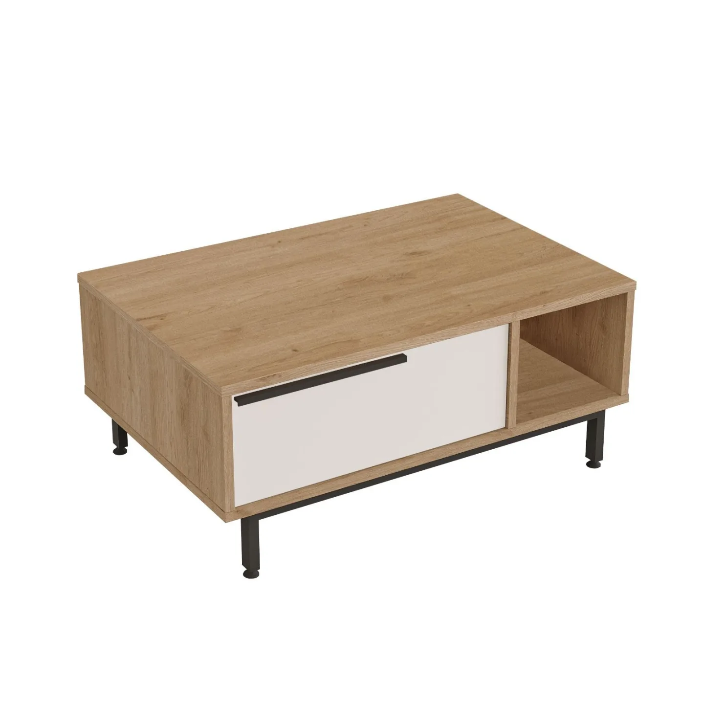Nilena Soffbord 90x37,6x60 cm - Ek och vitt