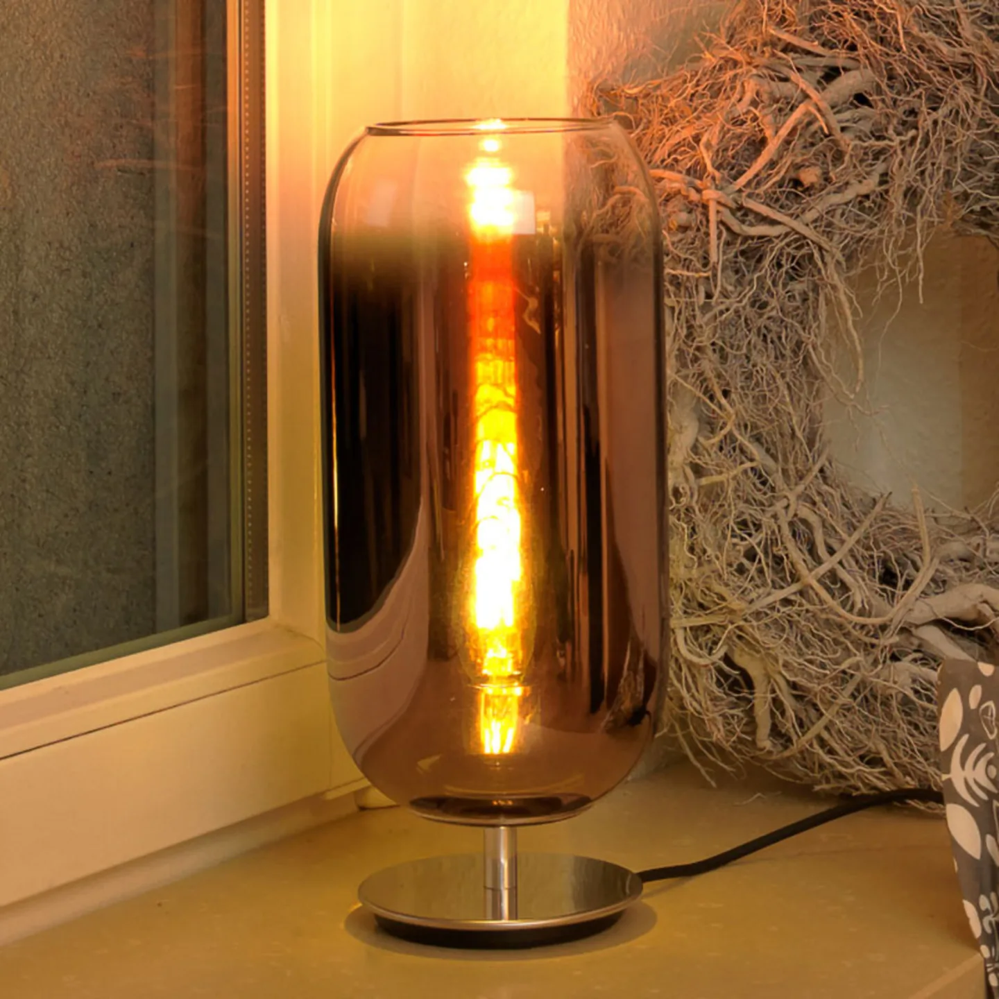 Gople Mini Tischleuchte Copper - Artemide - Wohnzimmer - Design - Glas - Mit Schirm