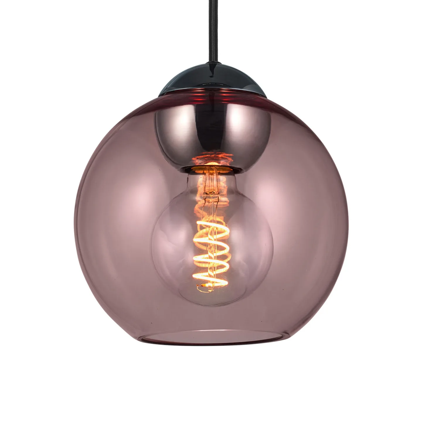 BUBBLES Hängelampe, rosé, Ø 18 cm, Glas, E27 - Halo Design - Wohnzimmer - Einflammig