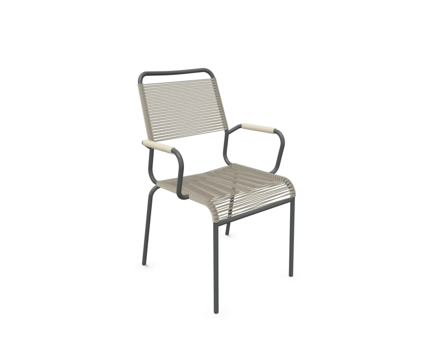 Schaffner Spaghetti-Stuhl Rigi mit Armlehnen Beige | Schubiger Möbel