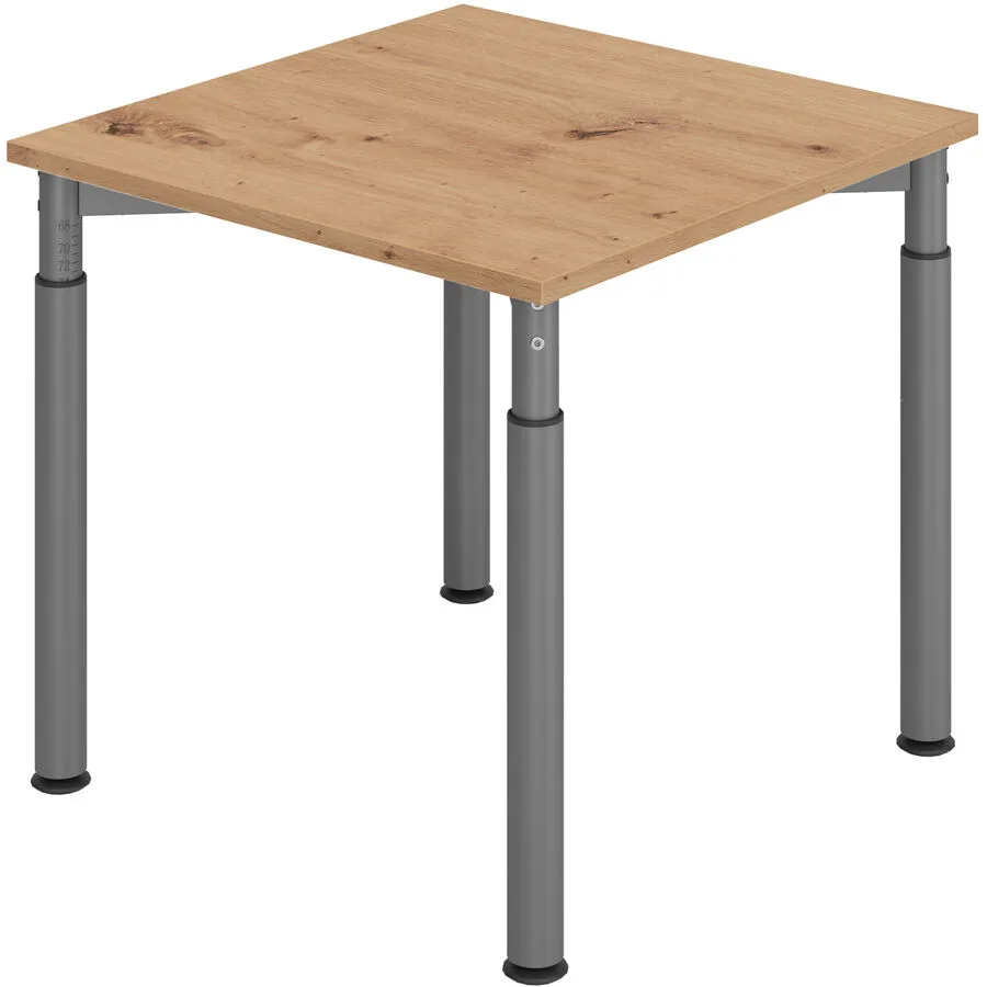 Schreibtisch Office Asteiche Holzwerkstoff Höhenverstellbar B 80 T 80 cm